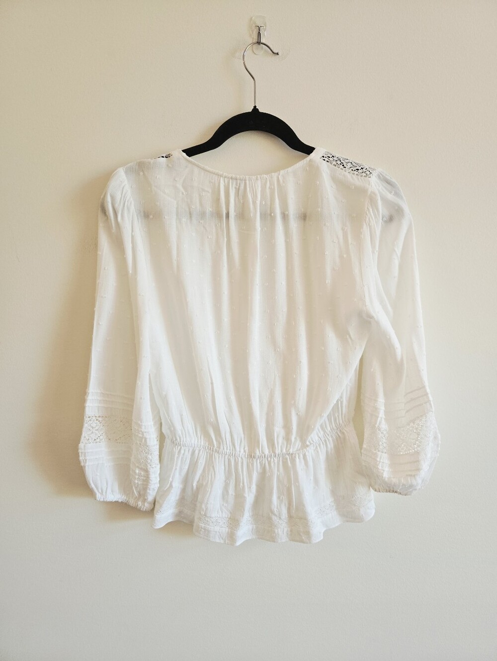 EVER NEW I US 2 Tasha Trim Sploced Dobby Blouse I cream - Picture 3 of 9